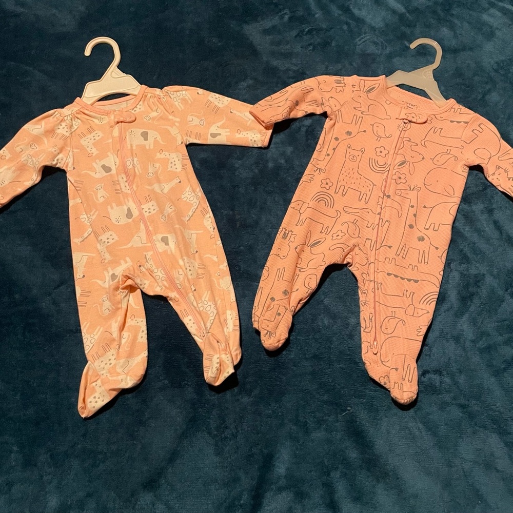 Peachy Pink Footies One Piece with Stretch Fabric